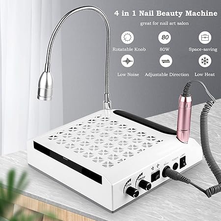 Shills Professional 4 In 1 Nail Machine (dust collector, Lamp, drill machine, hand rest )
