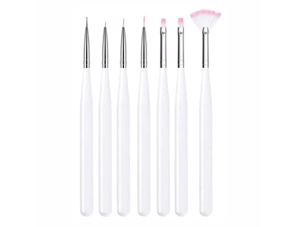Shills Professional Cake Painting White Nail Art Brush with Nylon Bristles