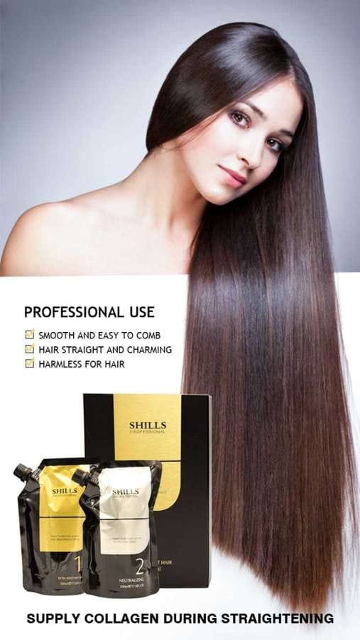 Shills Professional Permanent Ultra Shine Collagen Hair Smoothening Straightening Cream With Neutrilizer Anti Frizz