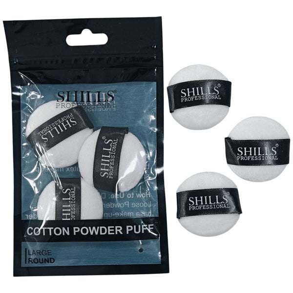 Shills Professional 3pc Mini Round Powder Puff White
